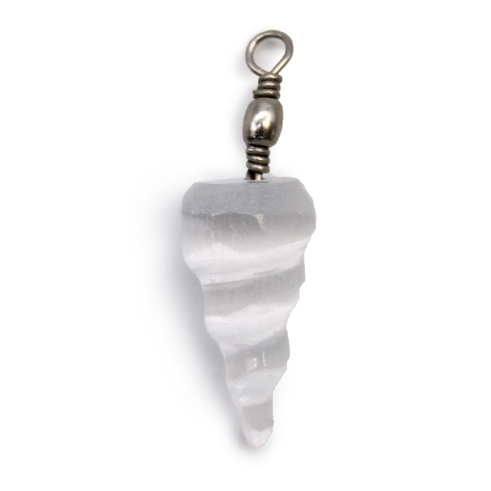 ancient wisdom 3x Selenite Spiral Pendant
