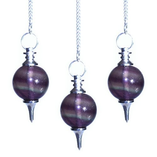 ancient wisdom 3x Sphere Pendulums - Purple Fluorite