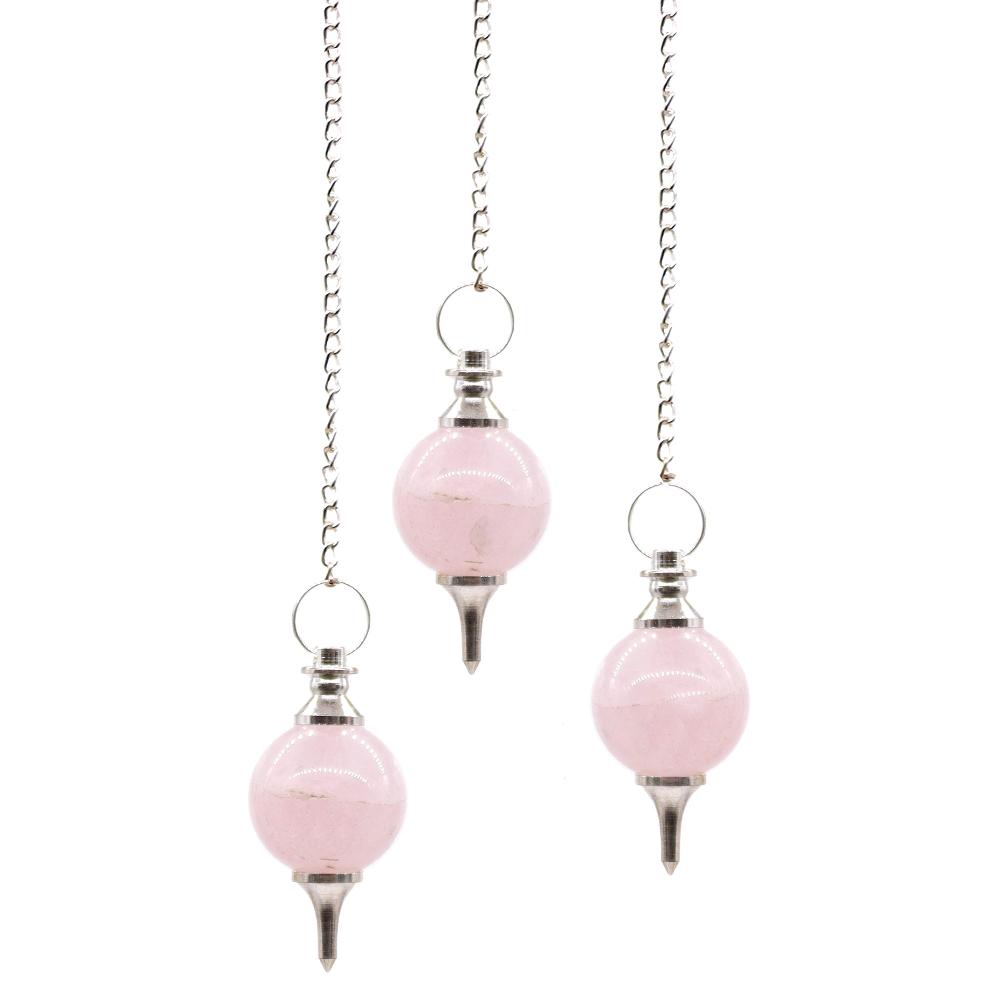 ancient wisdom 3x Sphere Pendulums - Rose Quartz