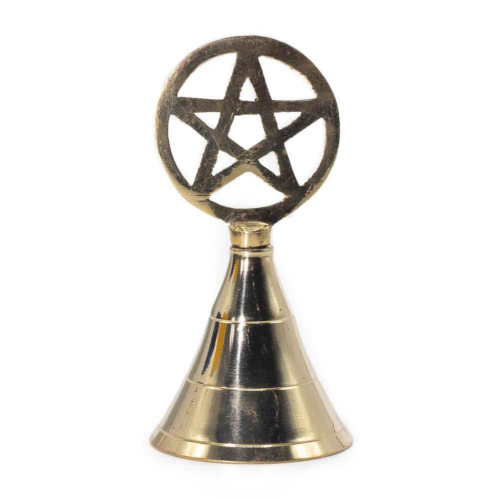 ancient wisdom 4x Altar Brass Bell - Pentagram