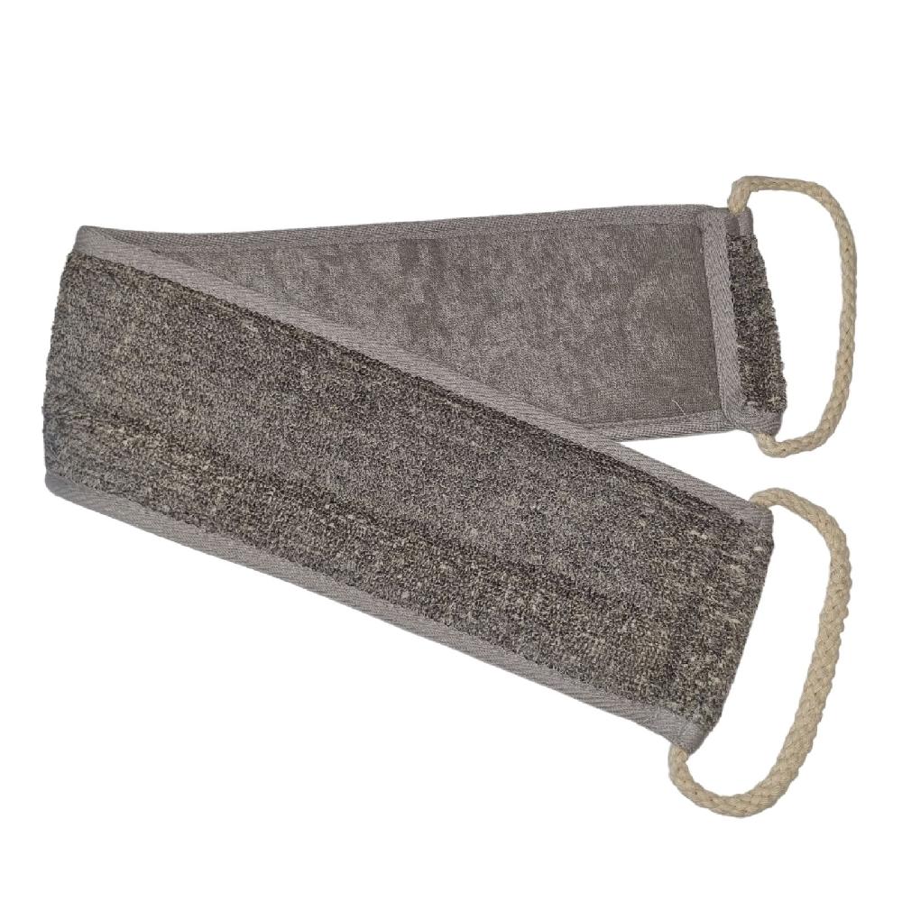 ancient wisdom 4x Bamboo & Linen Back Strap - Charcoal