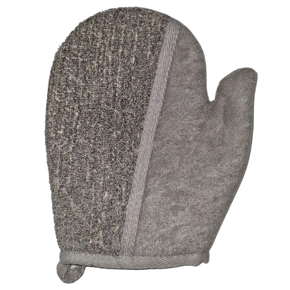 ancient wisdom 4x Bamboo & Linen Bath Glove - Charcoal