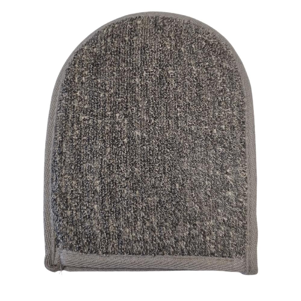 ancient wisdom 4x Bamboo & Linen Bath Mitt - Charcoal