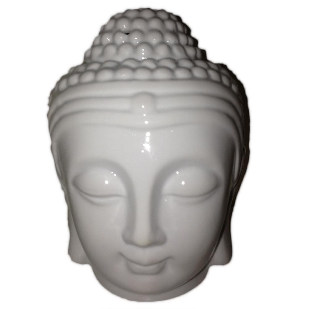 ancient wisdom 4x Buddah Head Oil Burner - White