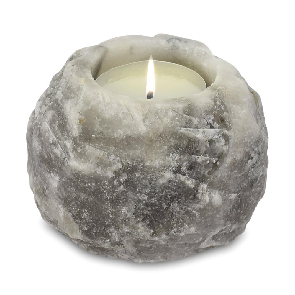 Ancient Wisdom 4x Grey Salt Candle Holder 600-800g