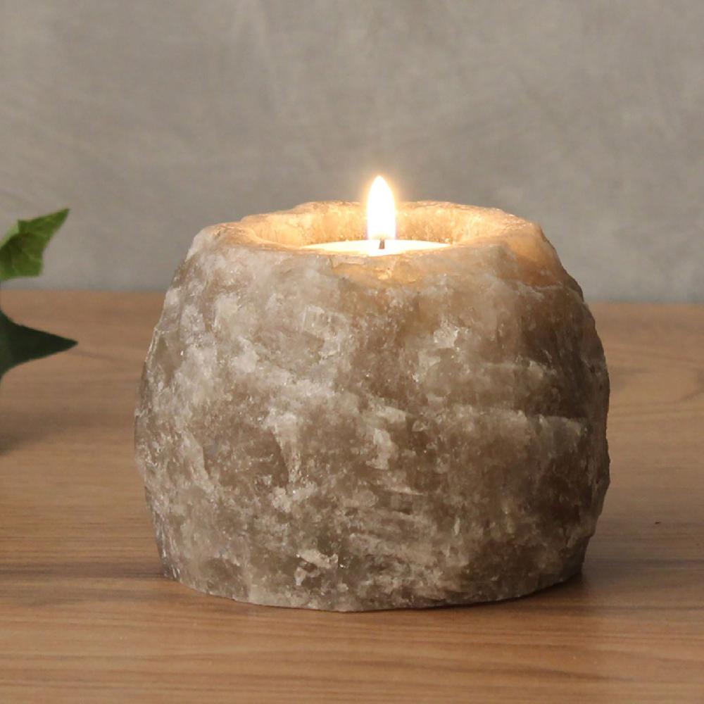 Ancient Wisdom 4x Grey Salt Candle Holder 600-800g