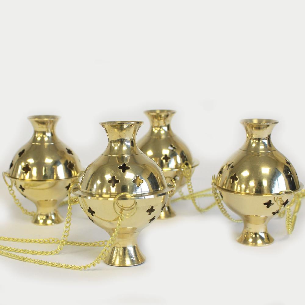Ancient Wisdom 4x Hanging Brass Incense Burner