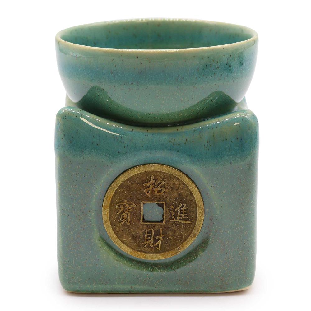 ancient wisdom 4x Lucky Coin Large Oil Burner - Jade