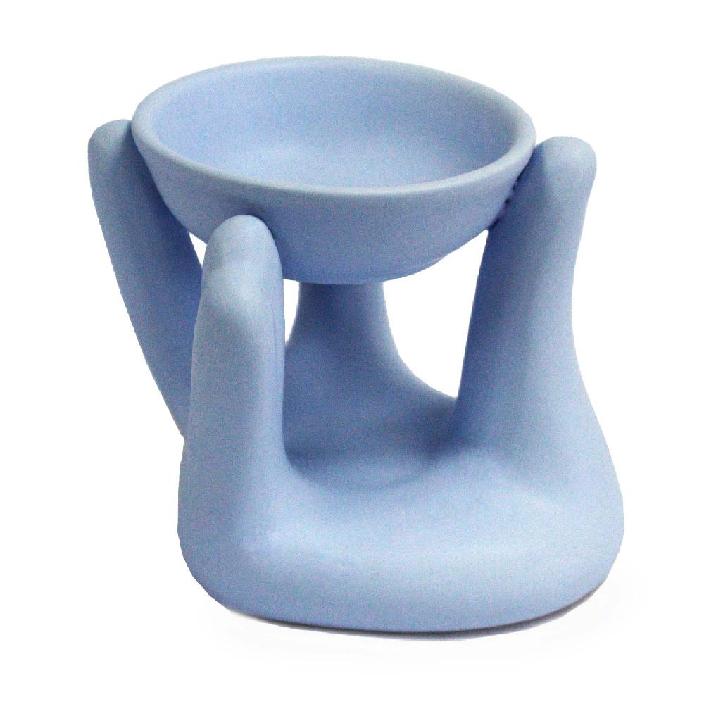 ancient wisdom 4x Open Hands Oil Burner - Blue