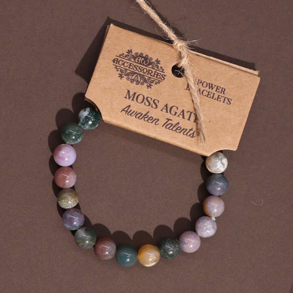 Ancient Wisdom 4x Power Bracelet - Moss Agate
