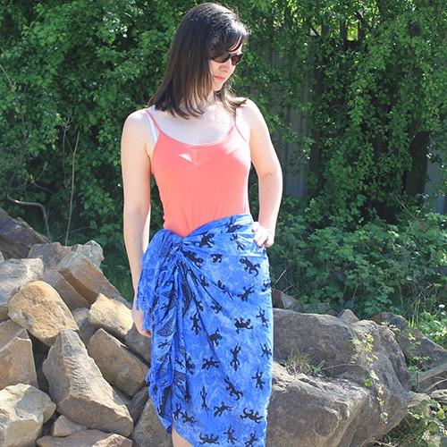 Ancient Wisdom 5x Bali Gecko Sarongs - Blue