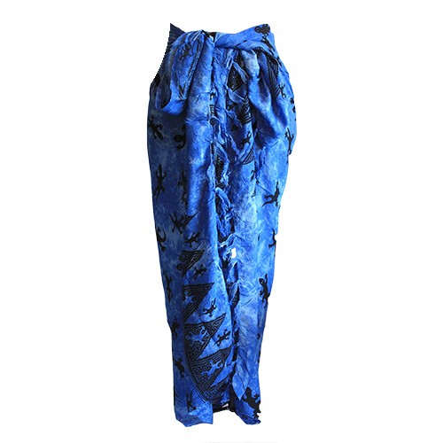 ancient wisdom 5x Bali Gecko Sarongs - Blue