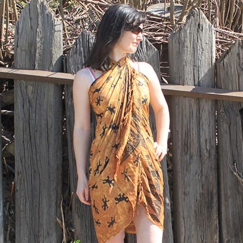 Ancient Wisdom 5x Bali Gecko Sarongs - Chocolate