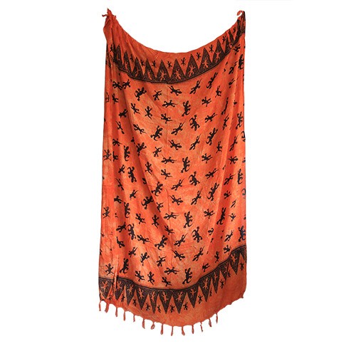 Ancient Wisdom 5x Bali Gecko Sarongs - Orange