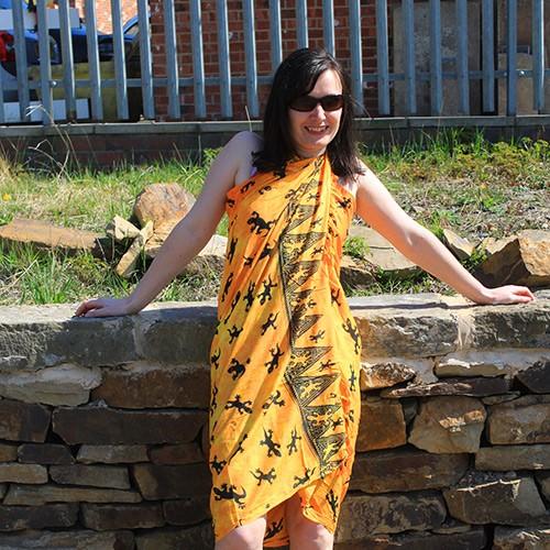 Ancient Wisdom 5x Bali Gecko Sarongs - Orange