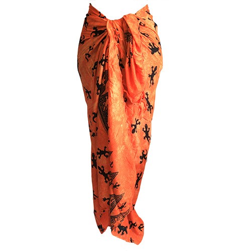 ancient wisdom 5x Bali Gecko Sarongs - Orange