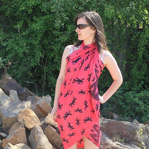 Ancient Wisdom 5x Bali Gecko Sarongs - Pink
