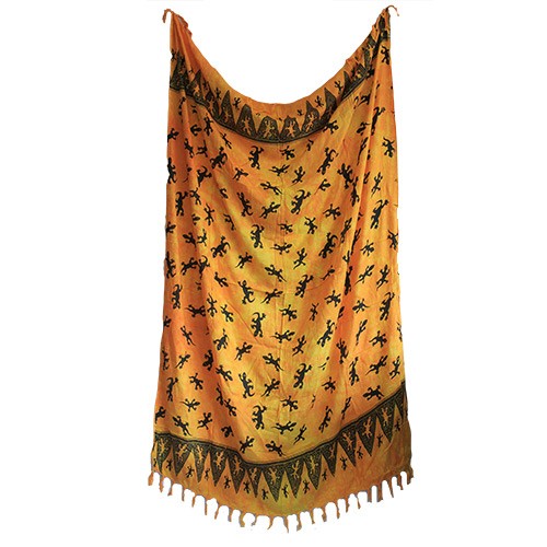 Ancient Wisdom 5x Bali Gecko Sarongs - Yellow