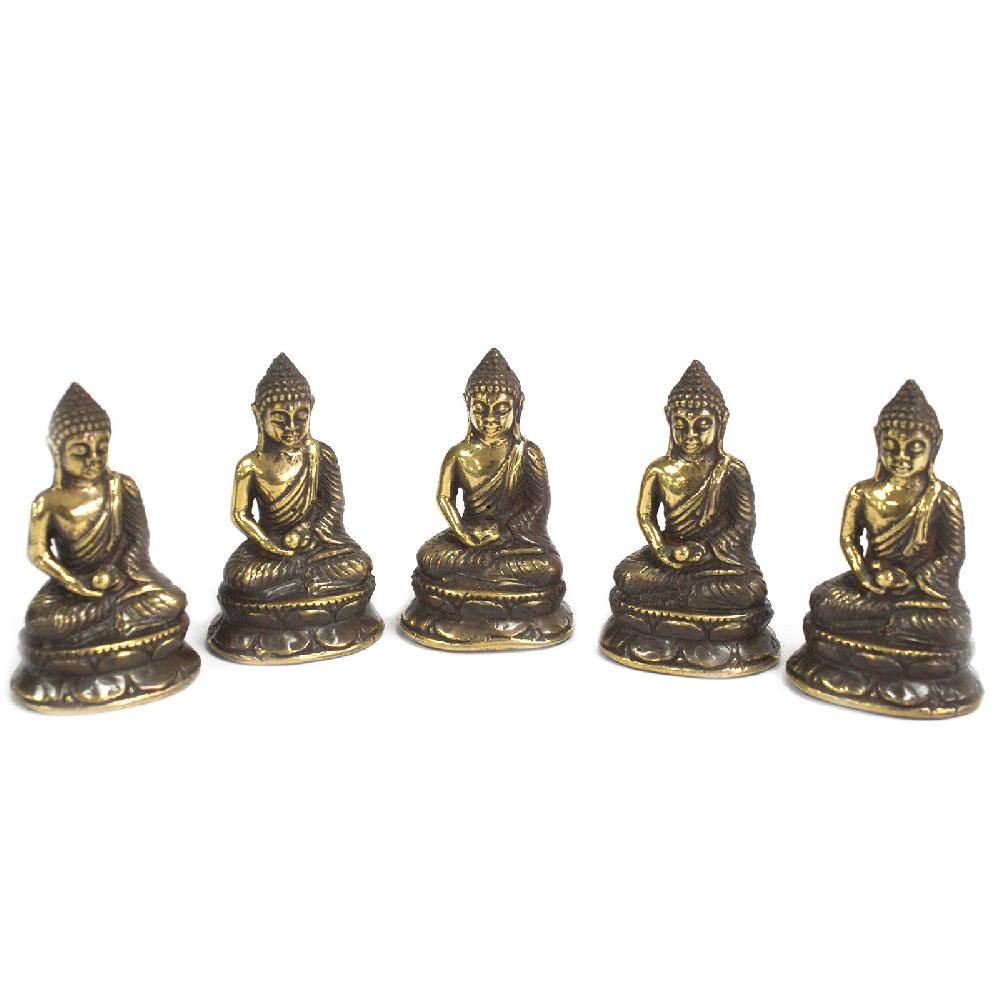 ancient wisdom 5x Mini Meditating Sitting Buddha