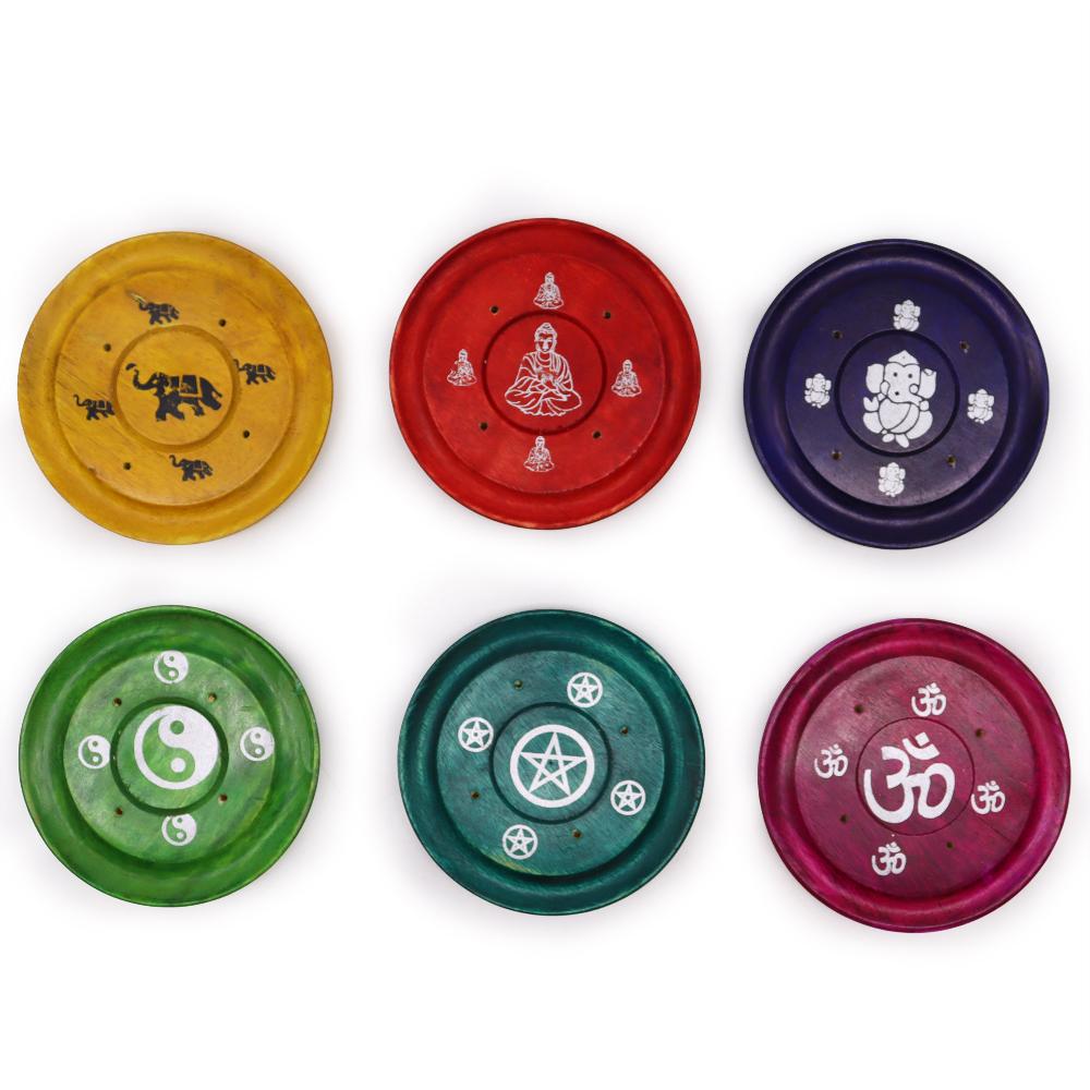 Ancient Wisdom 6x Assorted Design Incense Plates