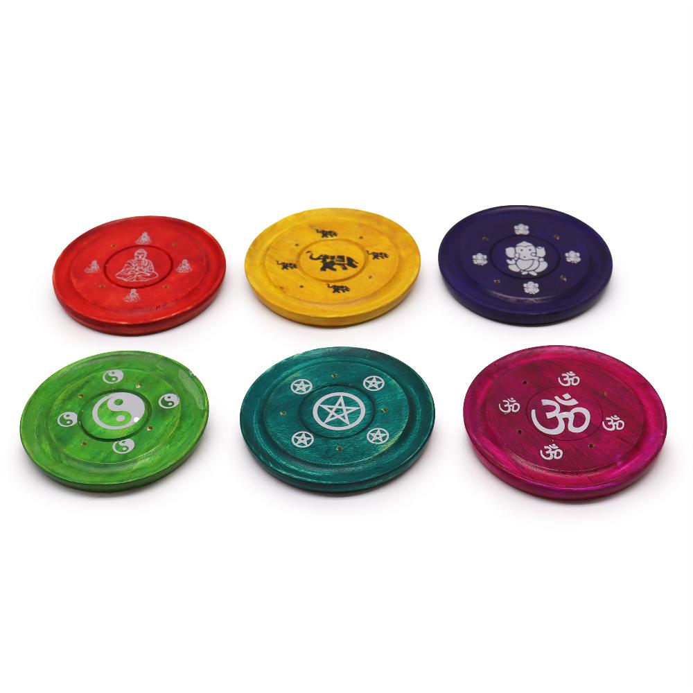 ancient wisdom 6x Assorted Design Incense Plates
