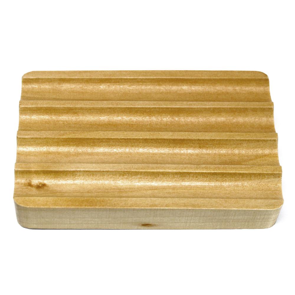 Ancient Wisdom 6x Hemu Wood Soap Dish - Corrugated