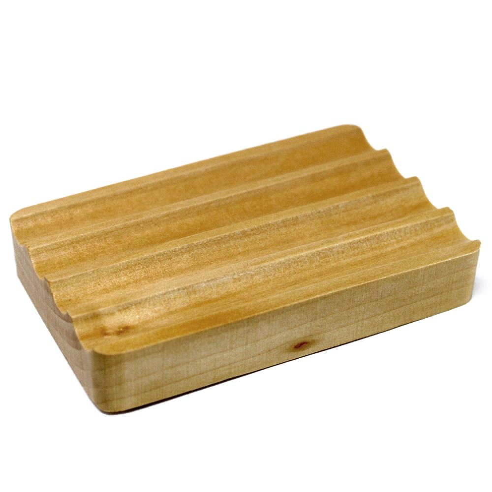 ancient wisdom 6x Hemu Wood Soap Dish - Corrugated
