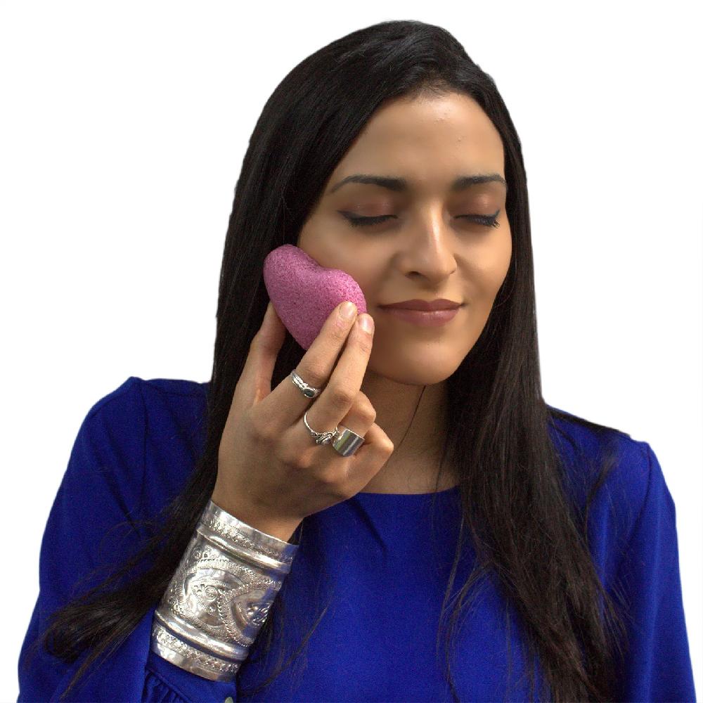 Ancient Wisdom 6x Konjac Heart Sponge - Peach