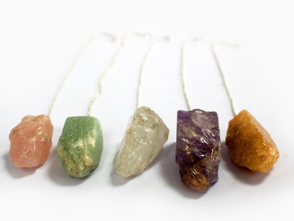 ancient wisdom 6x Natural Stone Pendulums - Assorted
