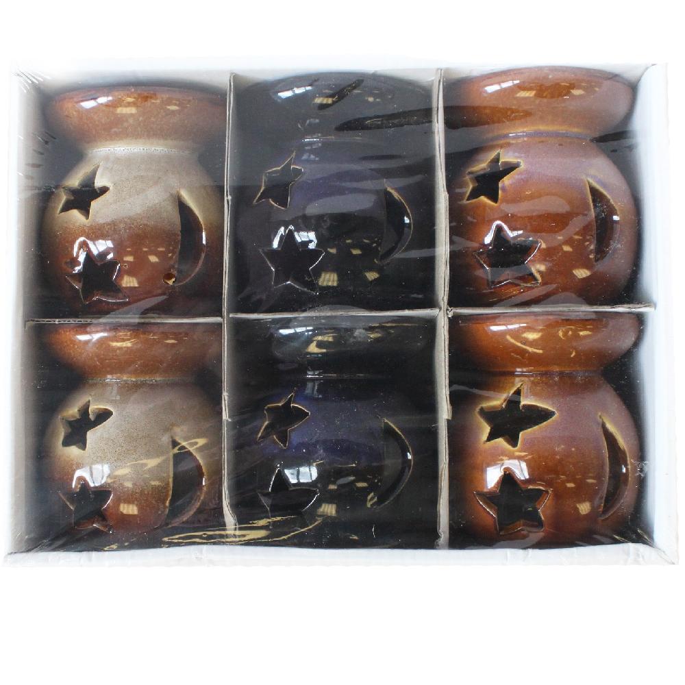 Ancient Wisdom 6x Sun & Star Oil Burners (6 Assorted)