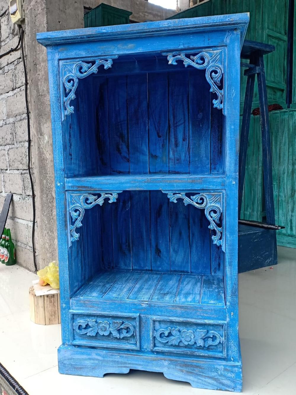 Ancient Wisdom Albasia Bathroom Cabinet - Bluewash