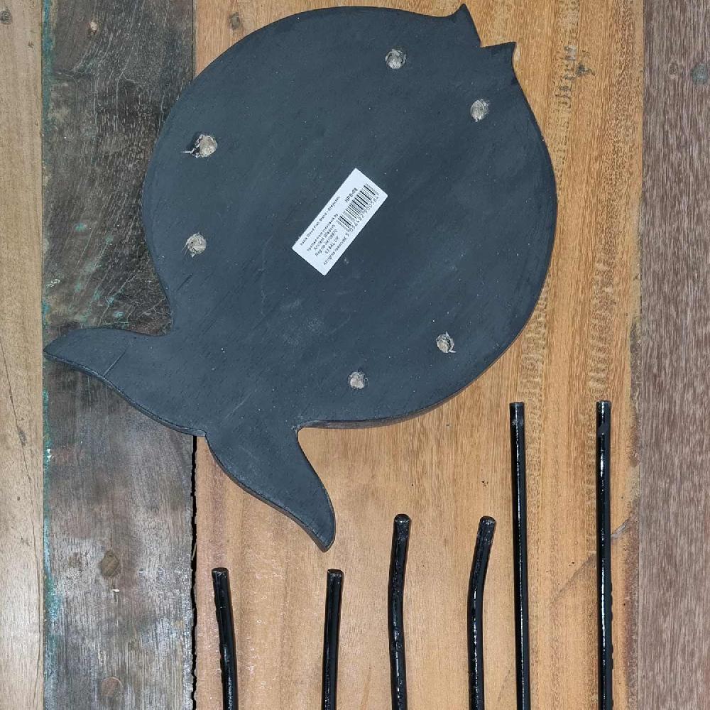 Ancient Wisdom Albasia Wood Fish Stand - Terracotta