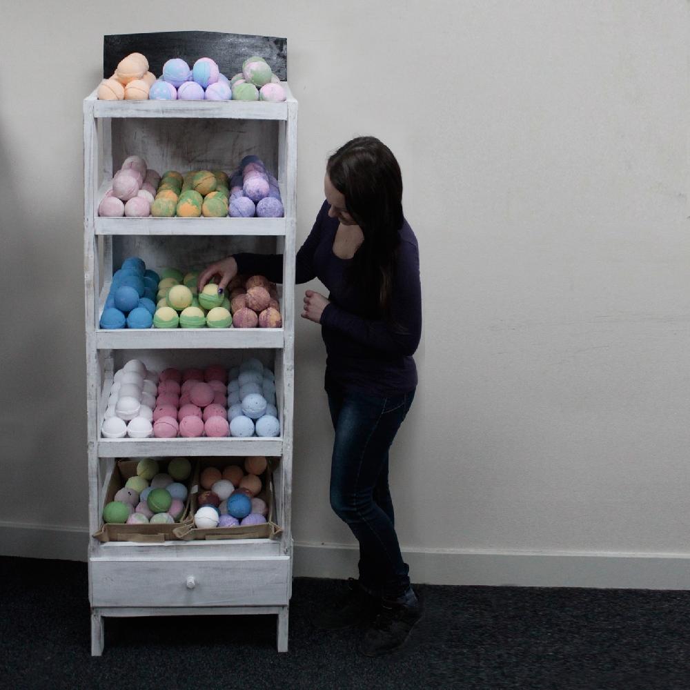 Ancient Wisdom Bath Bomb 5 Shelf Display - Whitewash