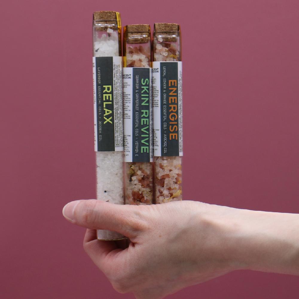 Ancient Wisdom Bath Salts In Vials - Gift Pack Of 7