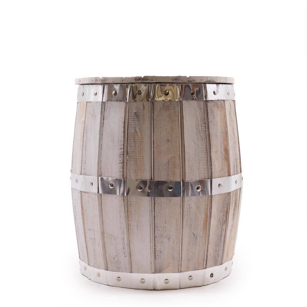 ancient wisdom Beer Barrel Stool - Whitewash 38x32cm