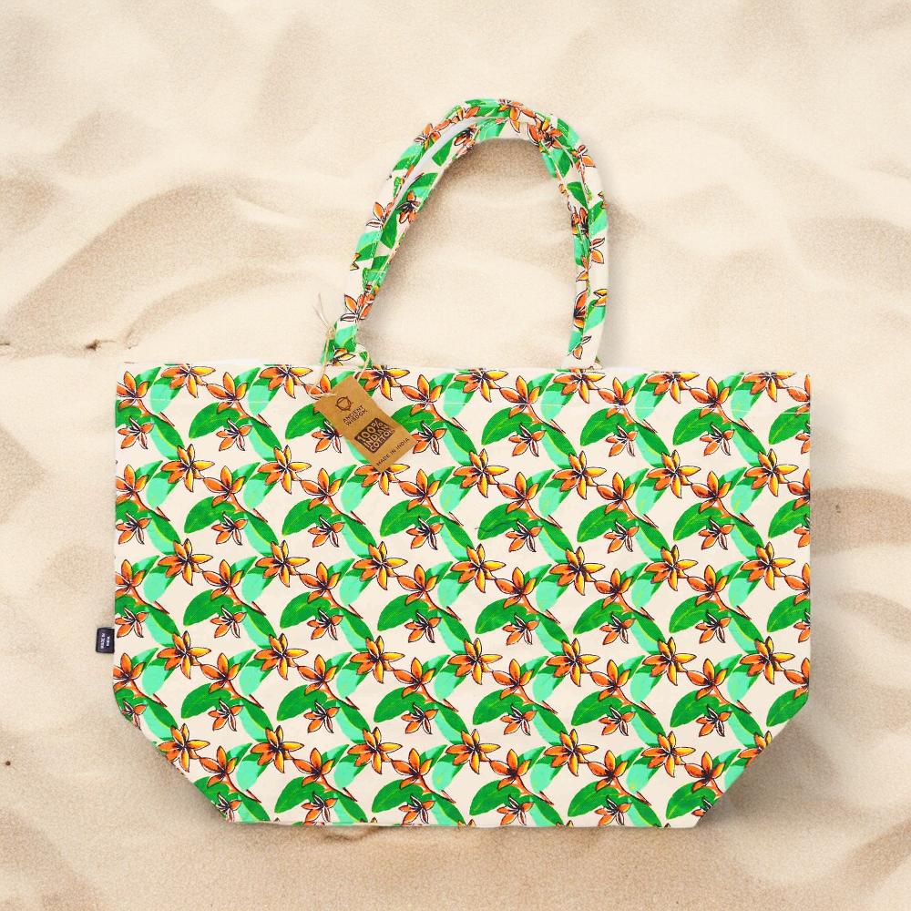 Ancient Wisdom Big Bright Bag - Frangipani