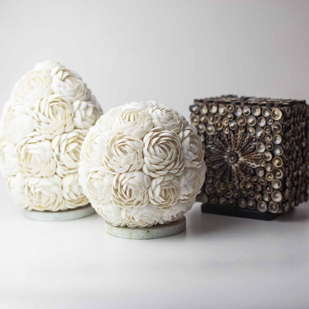 Ancient Wisdom Boho Sea Shell Lamp - Rose Oval - 20cm