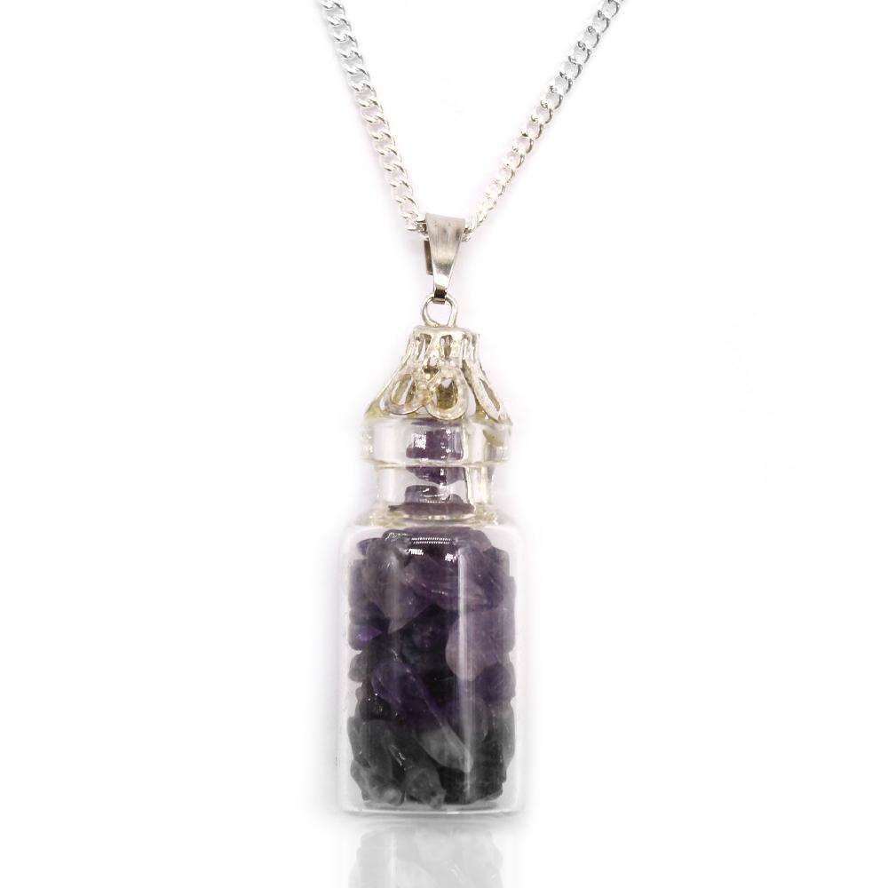 ancient wisdom Bottled Gemstones Necklace - Amethyst