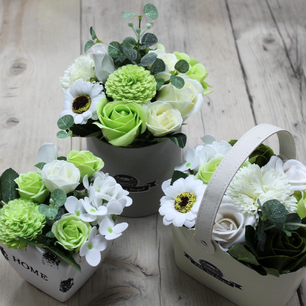 Ancient Wisdom Bouquet Petite Basket - Pastel Green