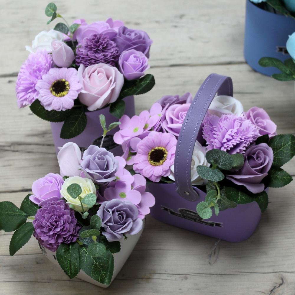 Ancient Wisdom Bouquet Petite Basket - Soft Lavender