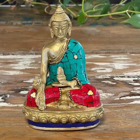 Ancient Wisdom Brass Buddha Figure - Amitabha - 9.5 Cm