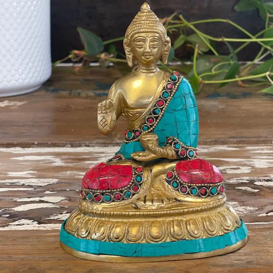 Ancient Wisdom Brass Buddha Figure - Blessing - 15cm