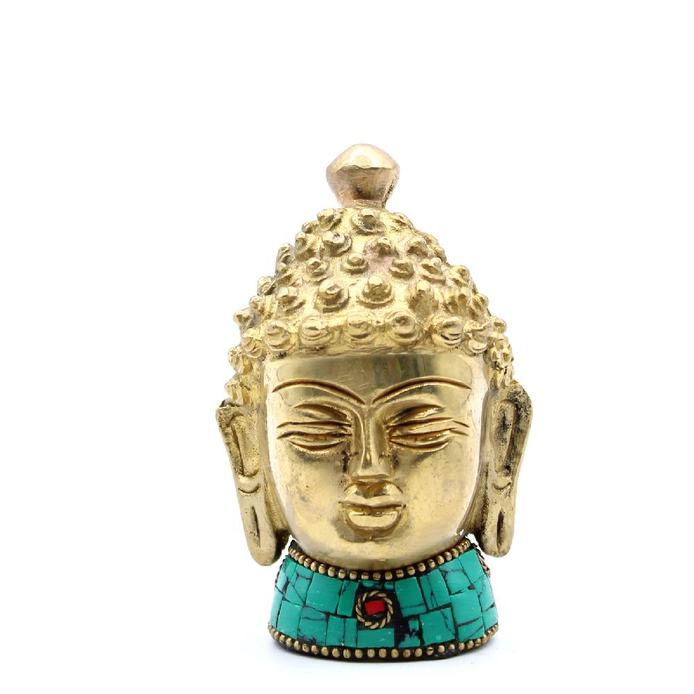 ancient wisdom Brass Buddha Figure - Med Head - 8 cm