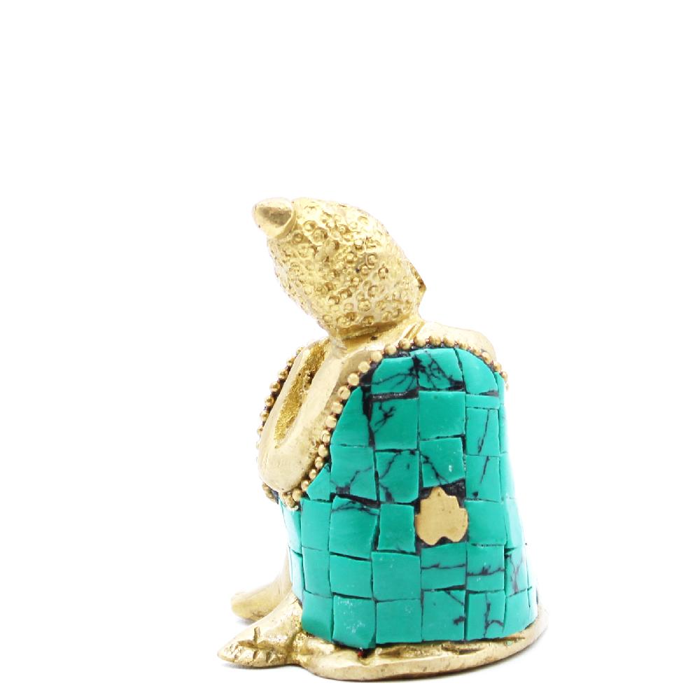 Ancient Wisdom Brass Buddha Figure - Thinking - 6.5 Cm