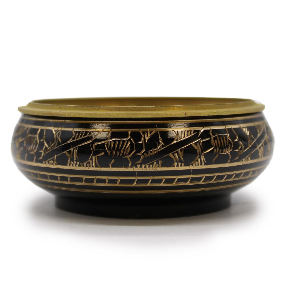 ancient wisdom Brass Carved Charcoal Incense Jar