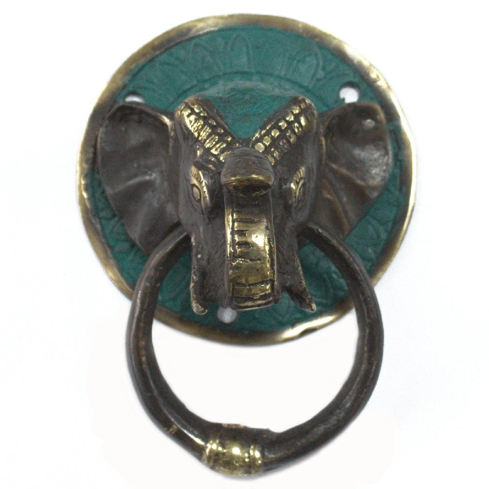 Ancient Wisdom Brass Door Knocker - Elephants Head