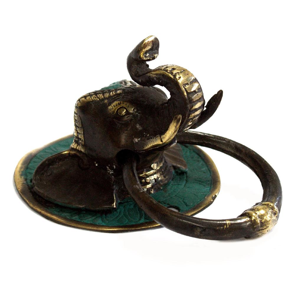 ancient wisdom Brass Door Knocker - Elephants Head