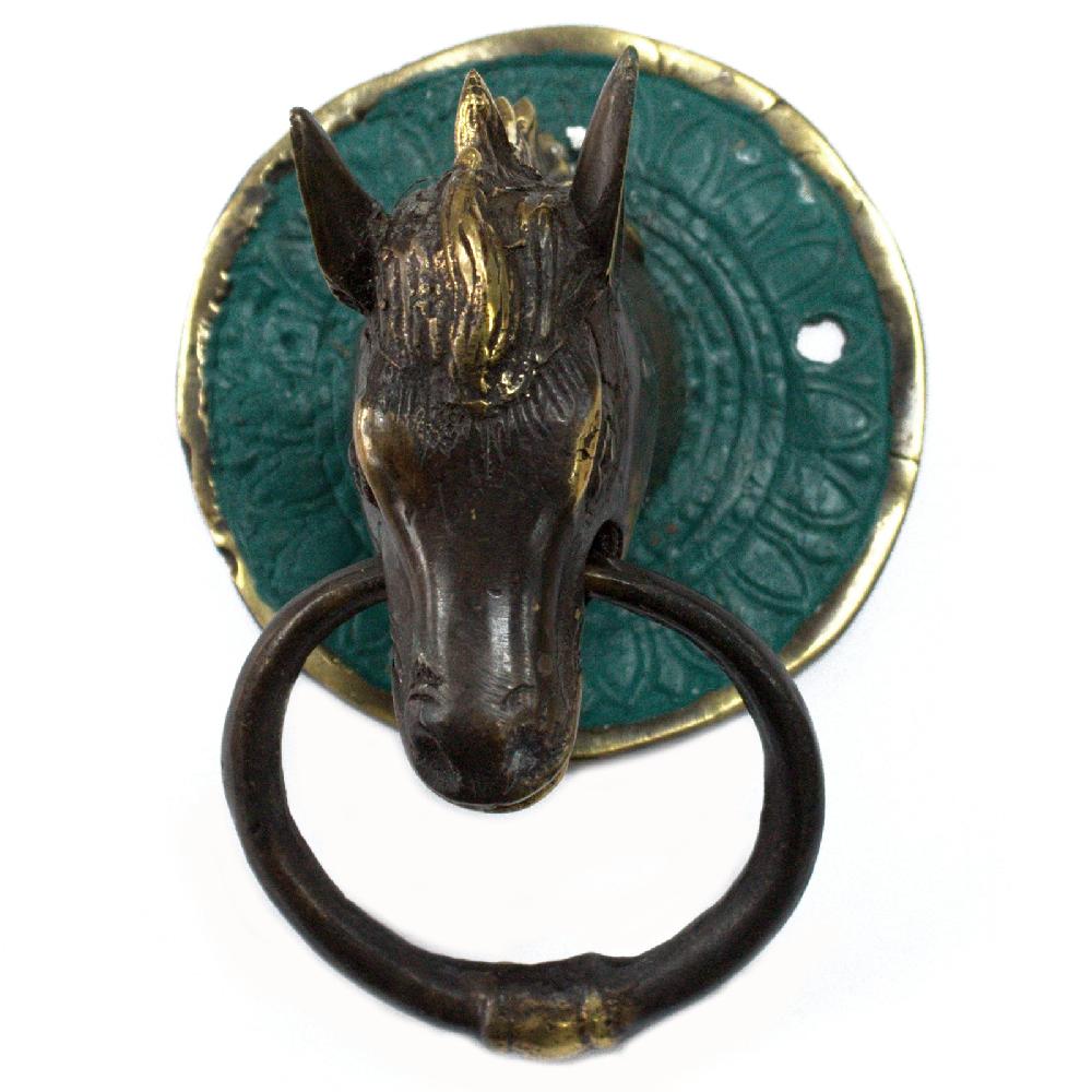 Ancient Wisdom Brass Door Knocker - Horses Head