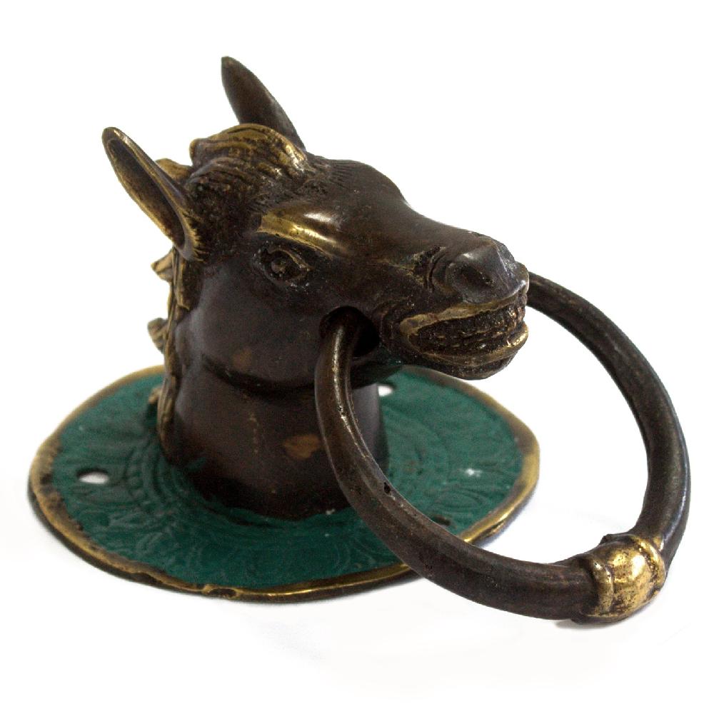 ancient wisdom Brass Door Knocker - Horses Head