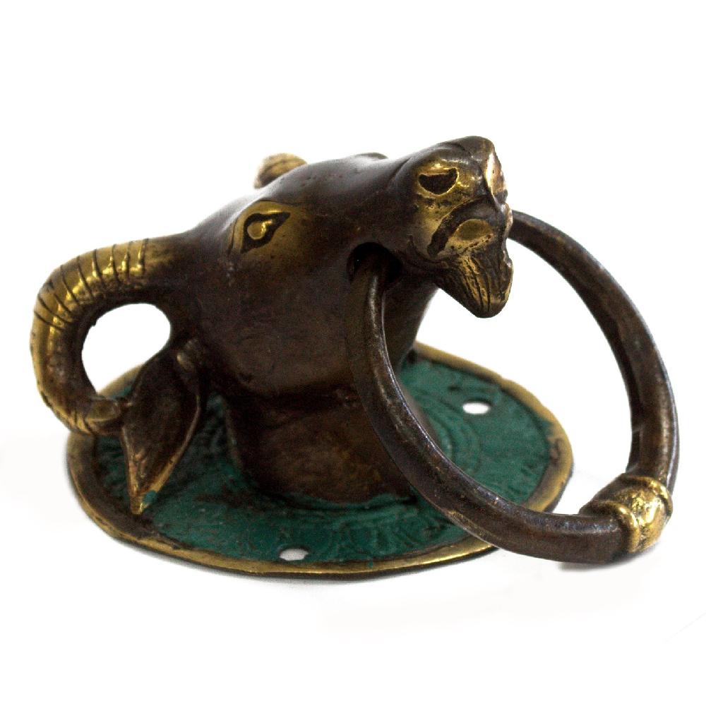 ancient wisdom Brass Door Knocker - Rams Head